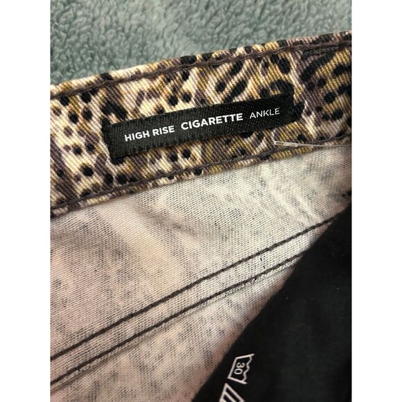 BDG High Rise Cigarette Ankle Skinny Jeans Tan & Black animal Print Women’s 25 - Picture 4 of 7